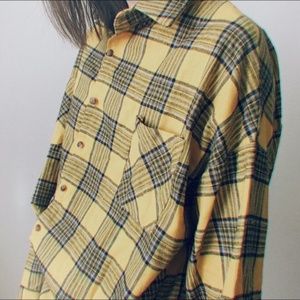 NWT Yellow Plaid flannel button down shirt